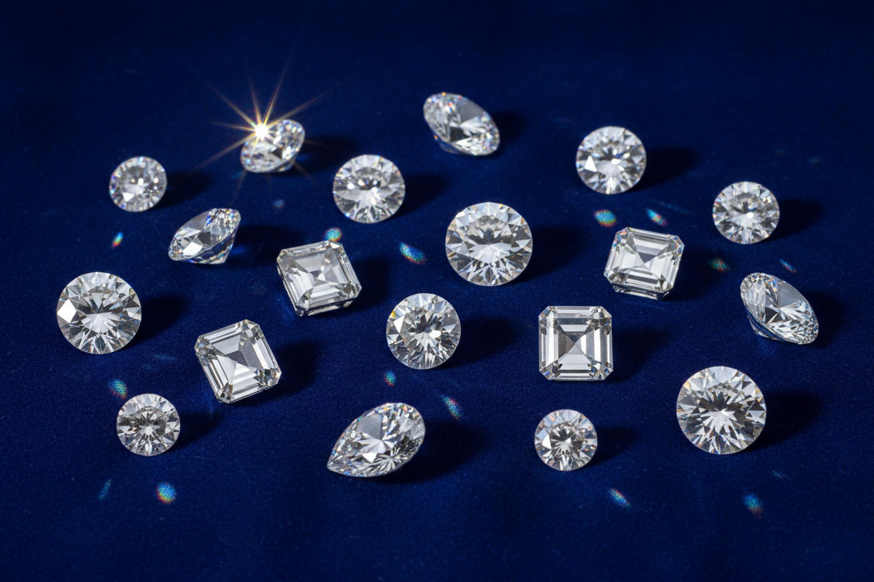 diamonds in a blue background