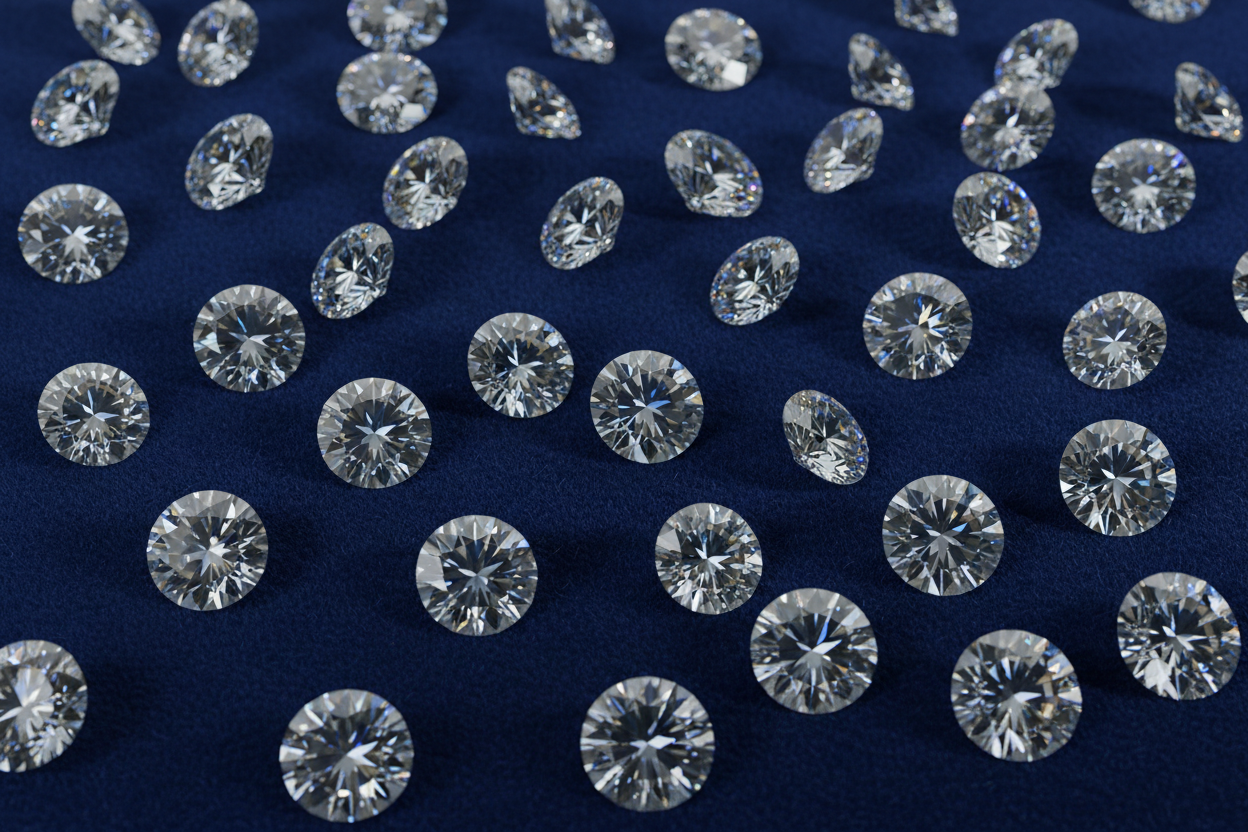 Diamonds on blue background